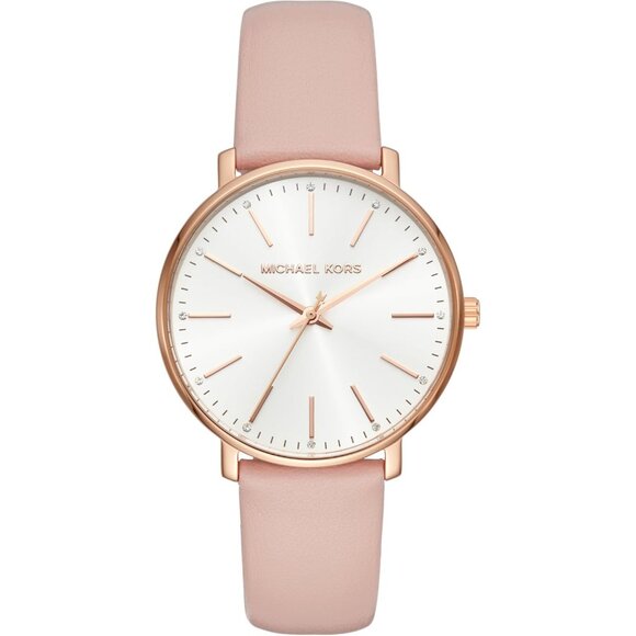 Women Pink Gold Stainless Steel Watch with Steel Leather or Silicone Band - Picture 1 of 7